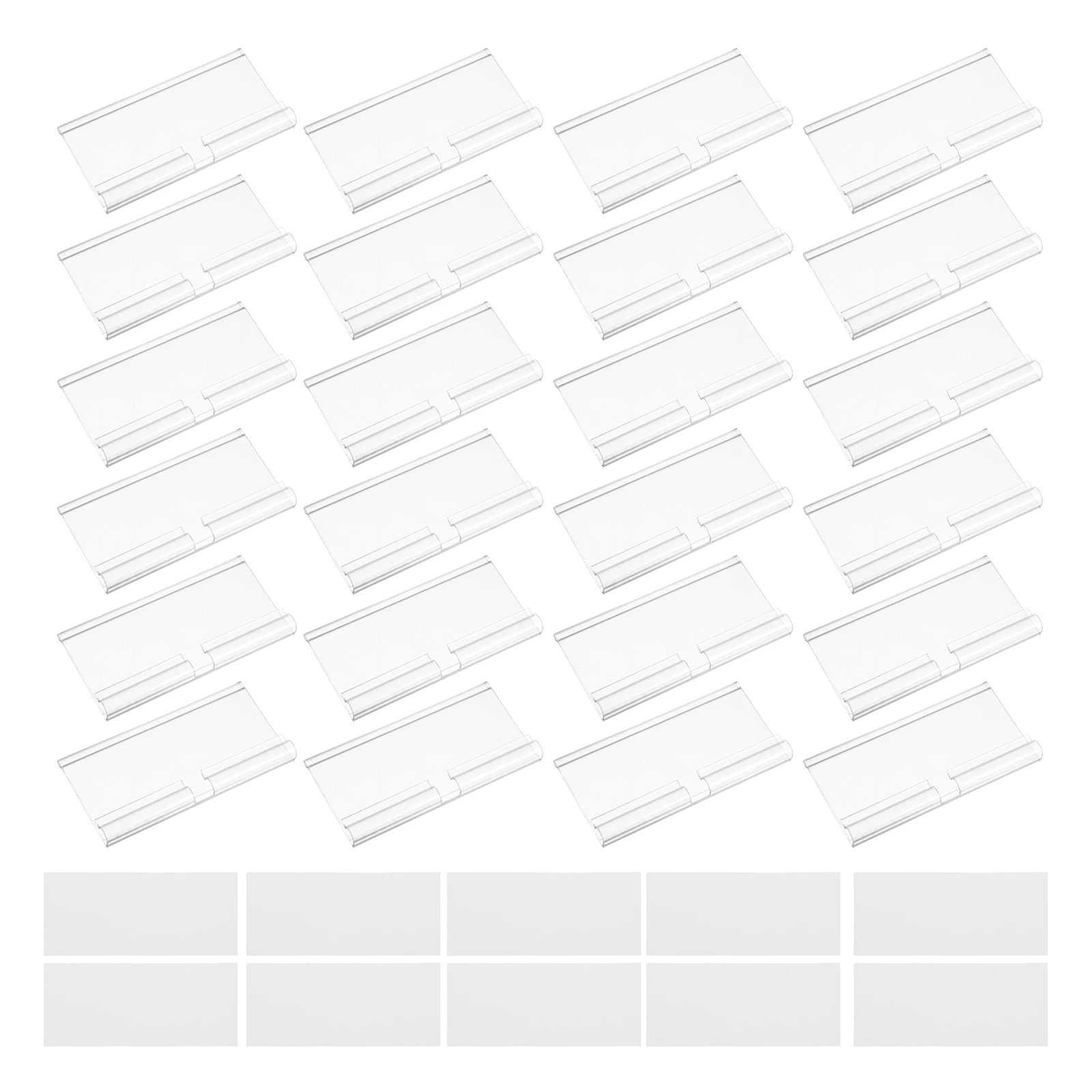 

50 Set Display Stand Transparent Hook Label Holder Pvc Clear Plastic Bin Labels Clips