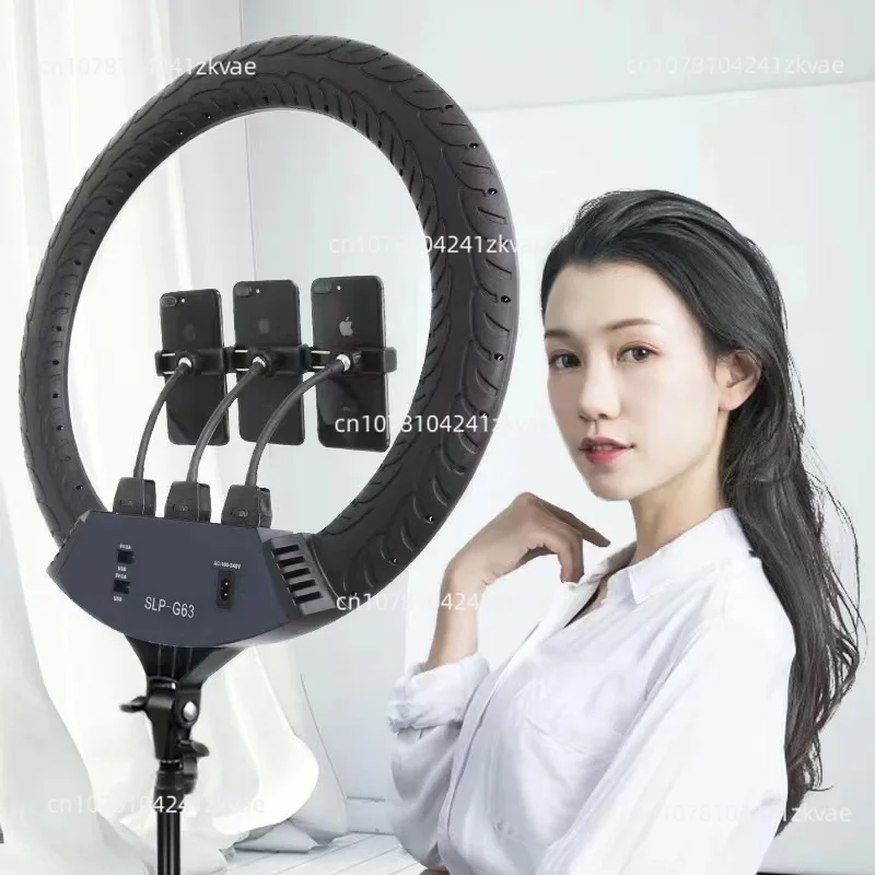 G63 22 inch 56cm 600PCS LEDs 80W LED Ring Light with 3pcs Phone holders 200cm Anti-foldable tripod stand Bag Kit