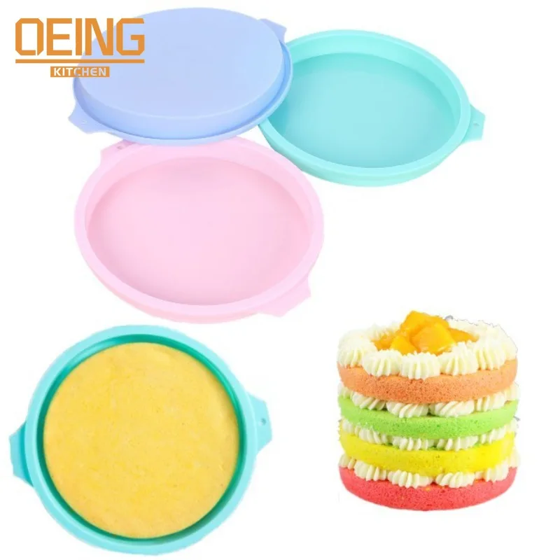 

4/6/7.5 IN Round Small Silicone Cake Pan Mold for Baking Bento Cheesecake Chocolate Mousse Pastry Jelly Pie Pan Kitchen Supplies
