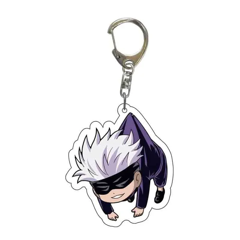 Anime Jujutsu Kaisen Key Chain Acrylic Cartoon Figure Yuji Itadori Kugisaki Nobara keychains Metal Holder Key Ring Jewelry Gifts image 2