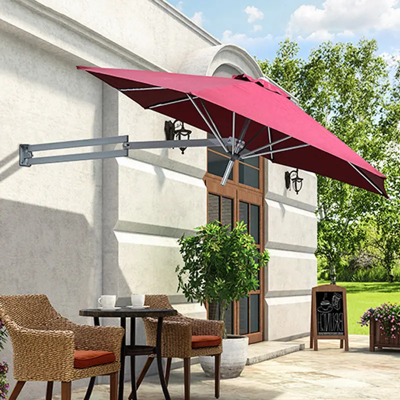 

Уличный круглый зонт-парасоль для балкона, настенный складной выдвижной зонт от солнца для виллы, двора, террасы