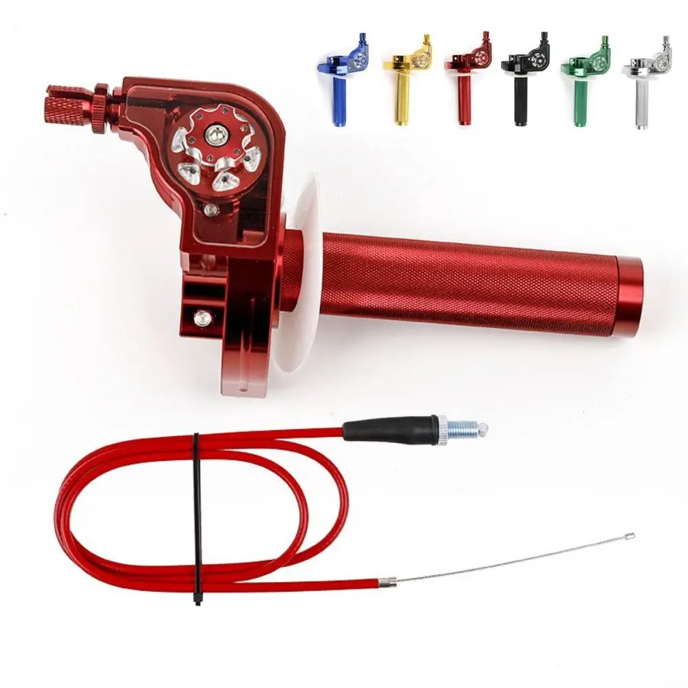Aluminum Alloy Motorcycle Rotary Throttle Handgrip with Wire 22mm Diameter Throttle Twist Bar Set Universal Fit M10*1.5 Thread
