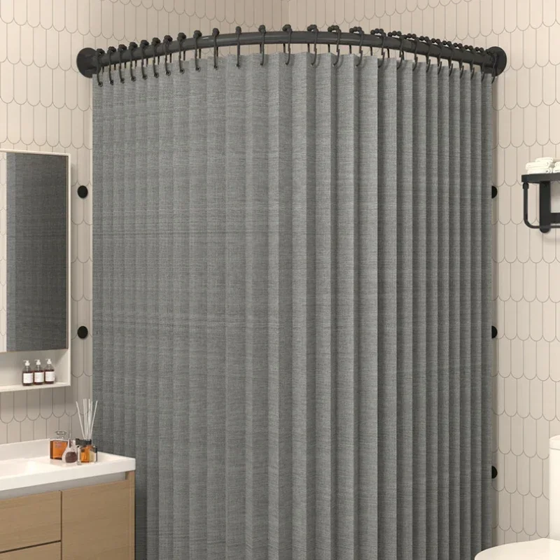 Toilet Non-porous Corner Magnetic Folding Invisible Shower Curtain Waterproof Mildew-proof Thickened Partition Shower Screen