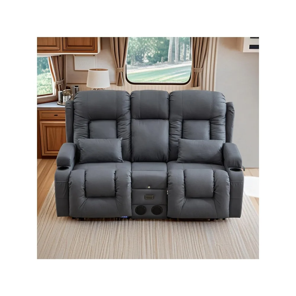 

Wall Hugger Power Loveseat Recliner - Reclining Loveseat with Console Theater Seating RV Recliner Sofa with USB/Outlet/Speaker