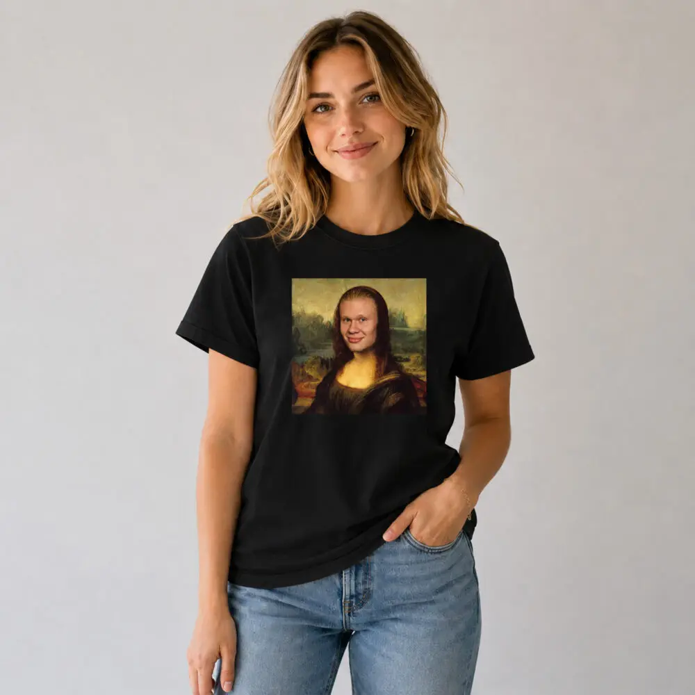 Funny Classic Art Parody Print TShirt Women Casual O Neck Short Sleeve Tees Vintage Streetwear Humor Painting Graphic Daily Tops