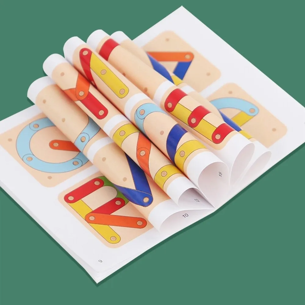 Kreatives geometrisches Stecktafel-Puzzle aus Holz, lustiges, leichtes Puzzle-Brettspiel, Montessori-Spiel, pädagogisch