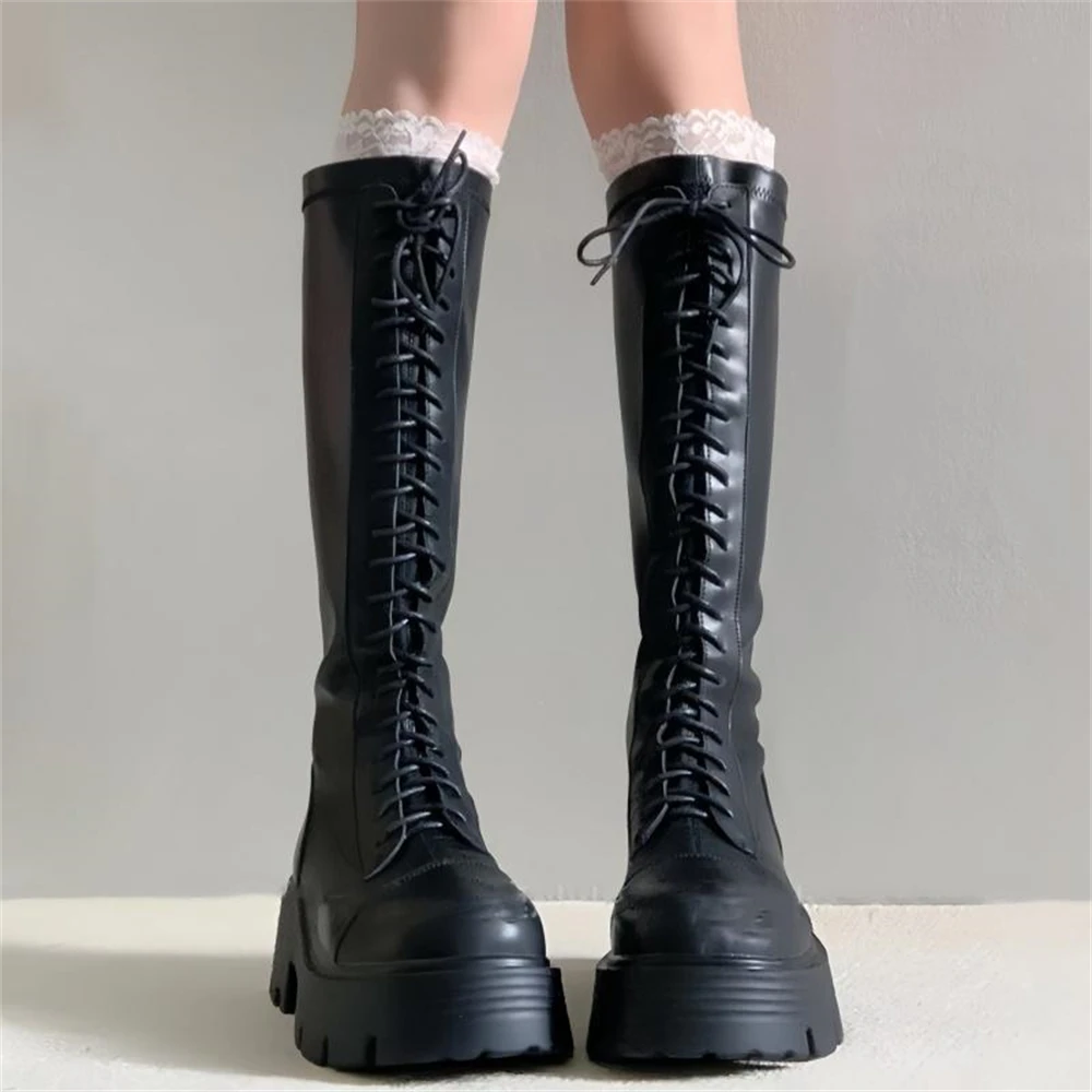 1 pair Girls Lolita College Style Lace Calf Socks Women's Spring Autumn Thin Mid-tube Solid Color Stockings For Boots Gifts New
