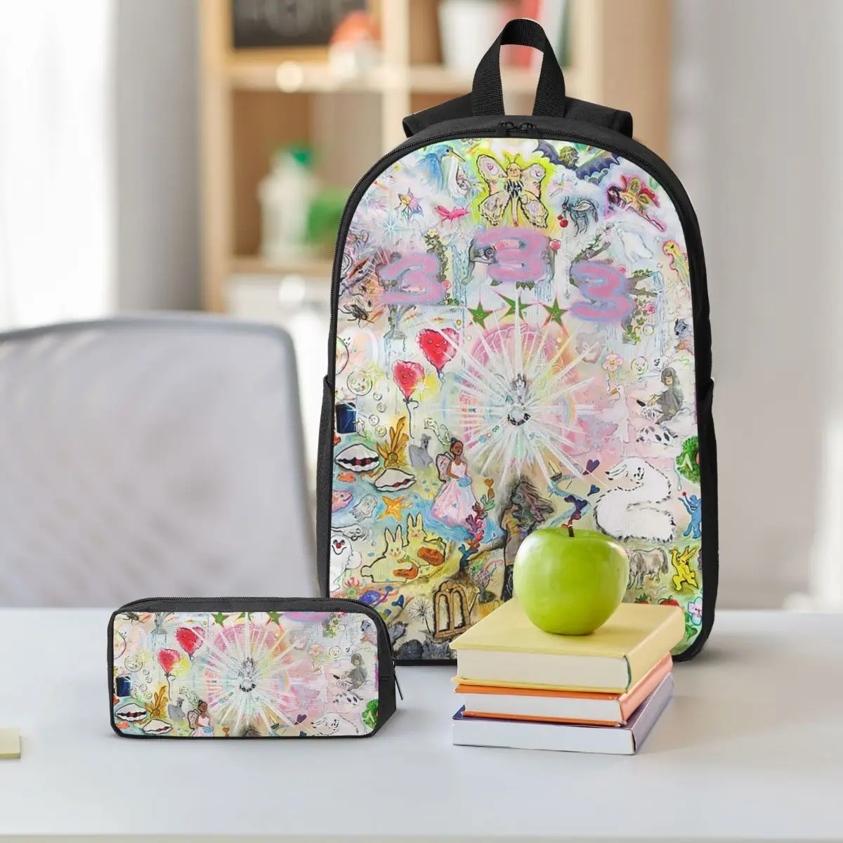 Drain Gang Bladee 333 Album Cov Zaino Studente Ragazzi Ragazze BookBag Borsa da scuola Borse a tracolla Borsa da pranzo isolata 3ps Astuccio