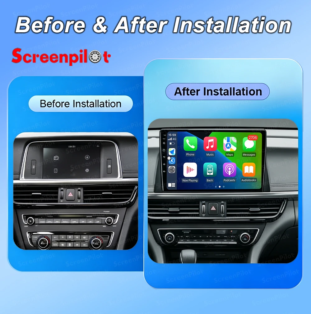 Android 16 For KIA K5 Optima 2015 - 2020 Car Radio Stereo Head Unit Multimedia Video Player GPS Navigation 2K QLED 9 Inch 5G RDS