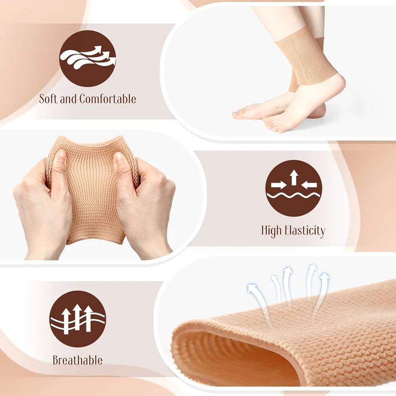 New 2/1PC Ankle Gel Sleeves Padded Skate Socks Ankle Pad Ankle Compression Sleeve for Figure Skating Riding Ski Ankle Protection