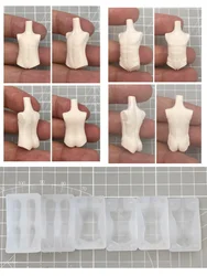 Q Version 2-3 Head Body Men Version Muscle Full Body Silicone Mold DIY Ultra Light Clay Animation Character Body Making Mold