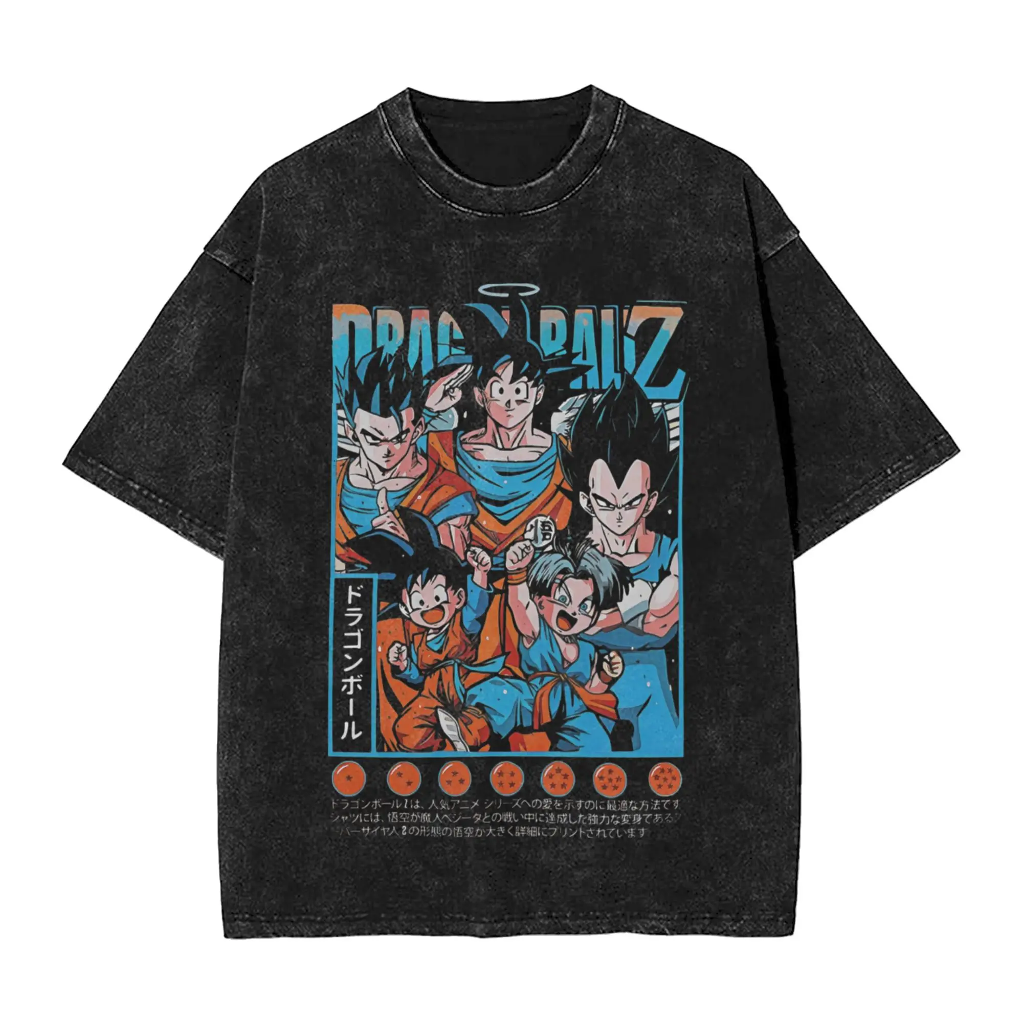 

Harajuku Washed Shirt Dragon Ball Z Anime Goku, Merch Vintage T Shirt Oversize Streetwear Cotton Graphic Tee Shirt