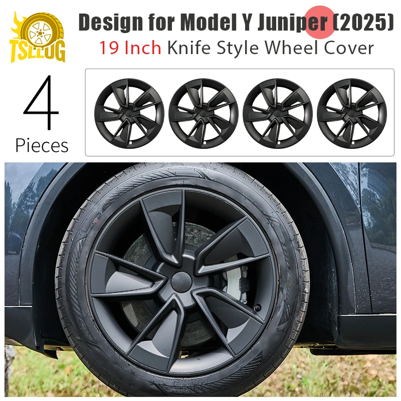 

4PCS for Model Y 2025-2026 Juniper 19 Inch 29th Style Hubcap Replacement Wheel Cap Accessories for Tesla Full edge wrapping