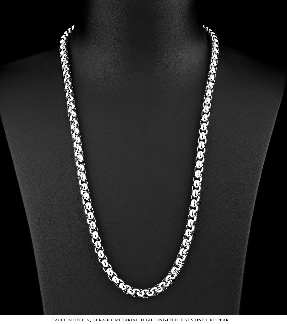 Twist 2.5mm-4.5mm Box Necklace 316L Stainless Steel Jewelry  Waterproof Men Women Box Chain
