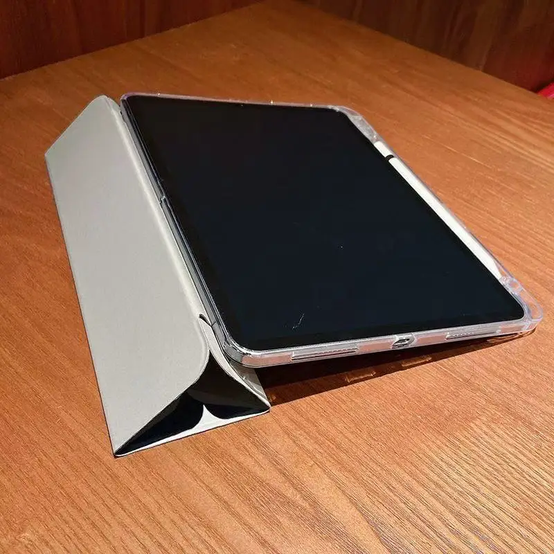 GEFENIS Tablet For Lenovo Tab M11 TB330FU Case With Pen Holder Folding Stand Acrylic Clear Hard Cover Xiaoxin Pad 2024 Case 11 I
