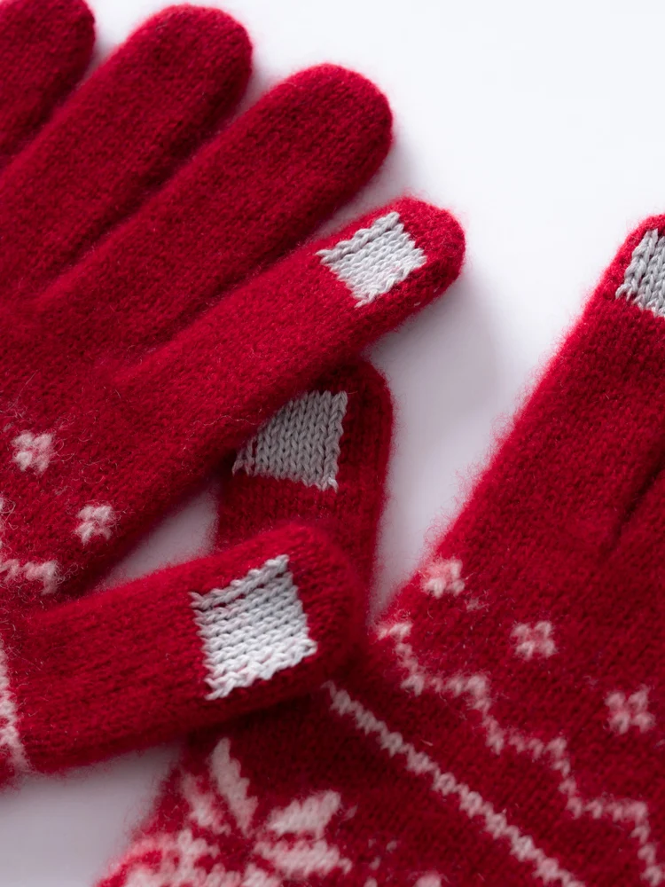 ZYCZCXX A-grade 100% Cashmere Knitted Soft Warm Touch Screen Gloves in Autumn and Winter Stretch Gloves for Men And Women.