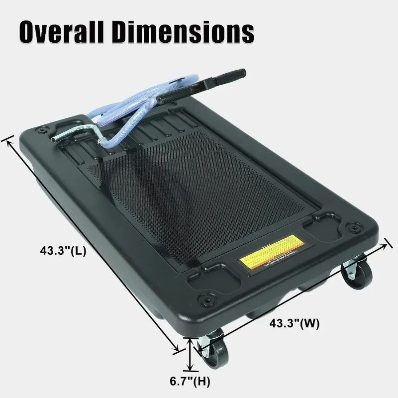 

17 Gallon 110V Electric Pump & 8'' Hose for Trucks, Buses Low Profile Roll Around Oil Drain Pan with