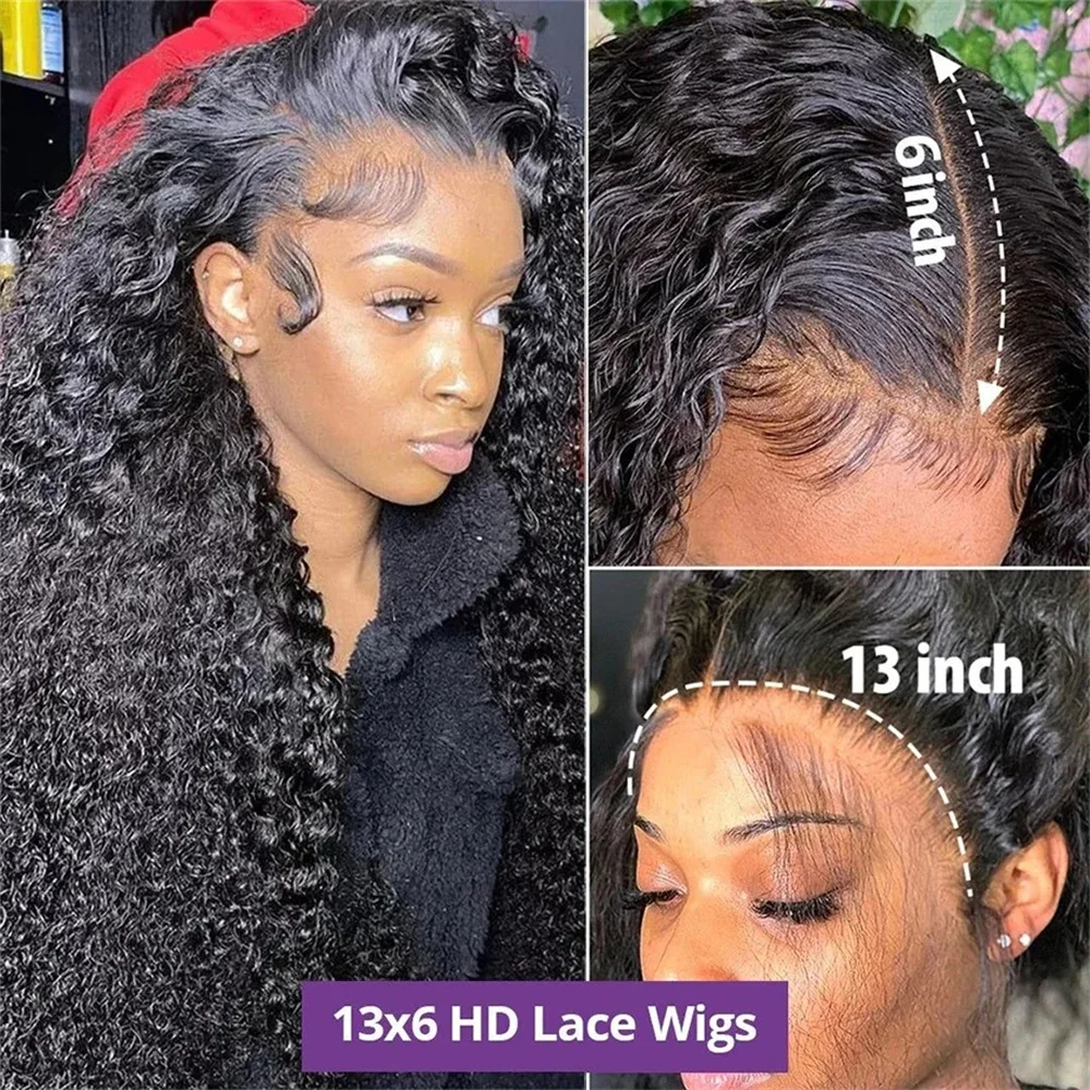 Choice 30 40 Inch Hd Lace Wig 13x6 Human Hair Curly Wig For Women Pre Plucked Brazilian Loose Deep Wave Water wave Frontal Wigs