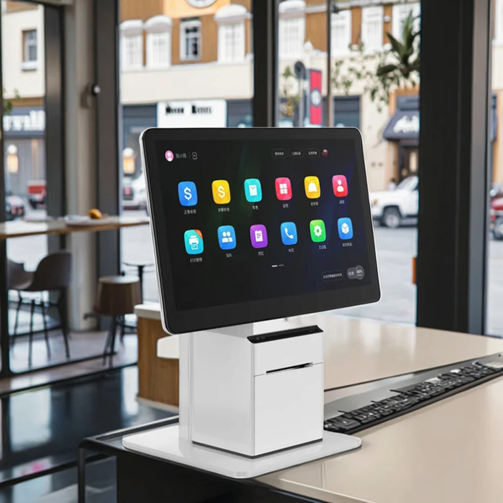 Restaurant POS System 15.6inch Touch Dual Screen All-in-One Android 11 DDR3 LCD Cash Register Billing Terminal Retail Sale 58mm
