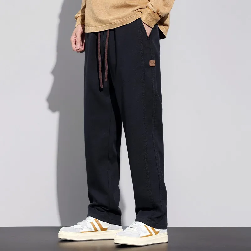 2025 New Men's Autumn Winter Casual Work Pants Straight Leg Jogging Pants Thickened Plus Size Pants Street Wear Hip-hop Pants