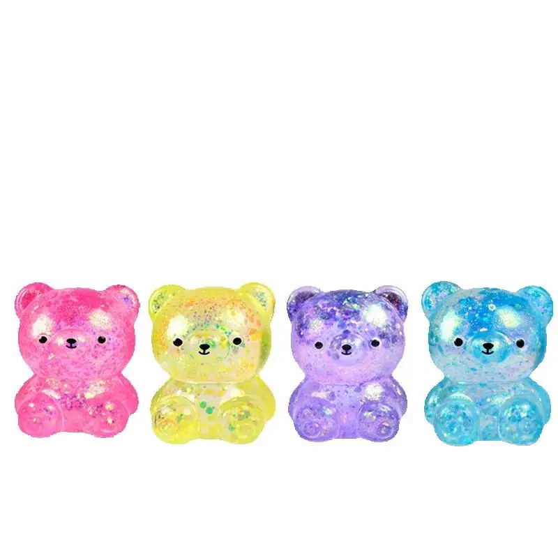 Fidget Bear Toy Squid Sparkling Soft Candy Bear Needoh Cute Animal Anti Stress Soft Resting Squeezing Toy Pinching