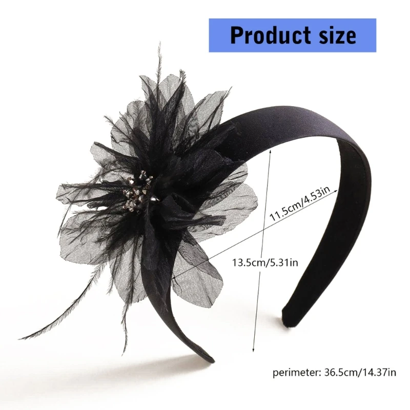 Flapper Headband Hat Floral Feathered Headpiece Roaring Flapper Cosplay Drop shipping