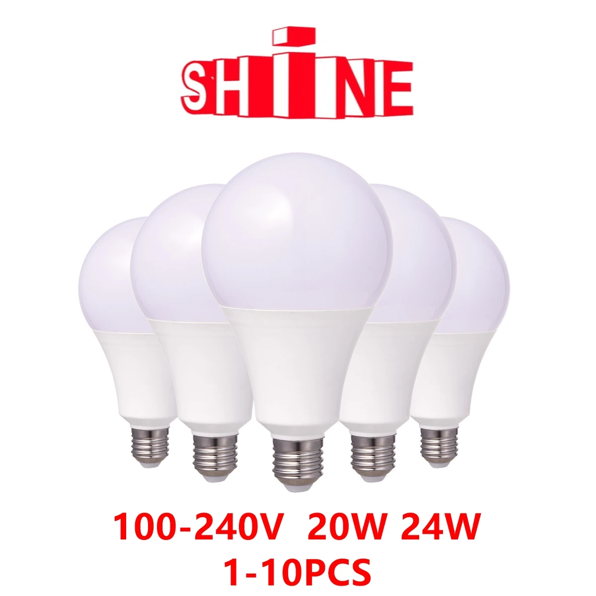 

1-10PCS LED high power bulb A80 AC100V-240V E27 B22 20W 24W high light efficiency no strobe suitable for mall home lighting