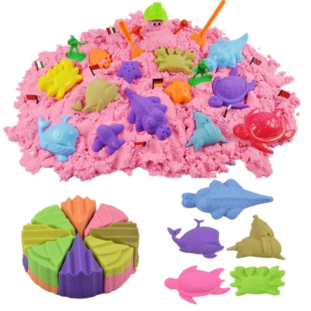 Engraçado colorido conjunto de jogo de areia ultra leve quebra-cabeça criança espaço areia brinquedo ferramentas de jogo diy areia argila castelo brinquedos para praia