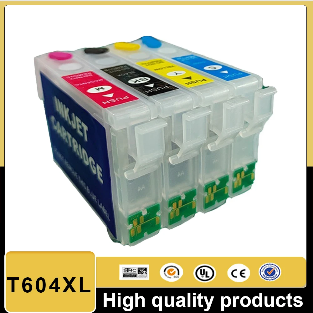 4 Stück T604 604XL Nachfülltintenpatrone mit Chip für Epson XP2200 XP2205 XP3200 XP3205 XP4200 XP4205 WF2910 WF2930 WF2935 WF2950