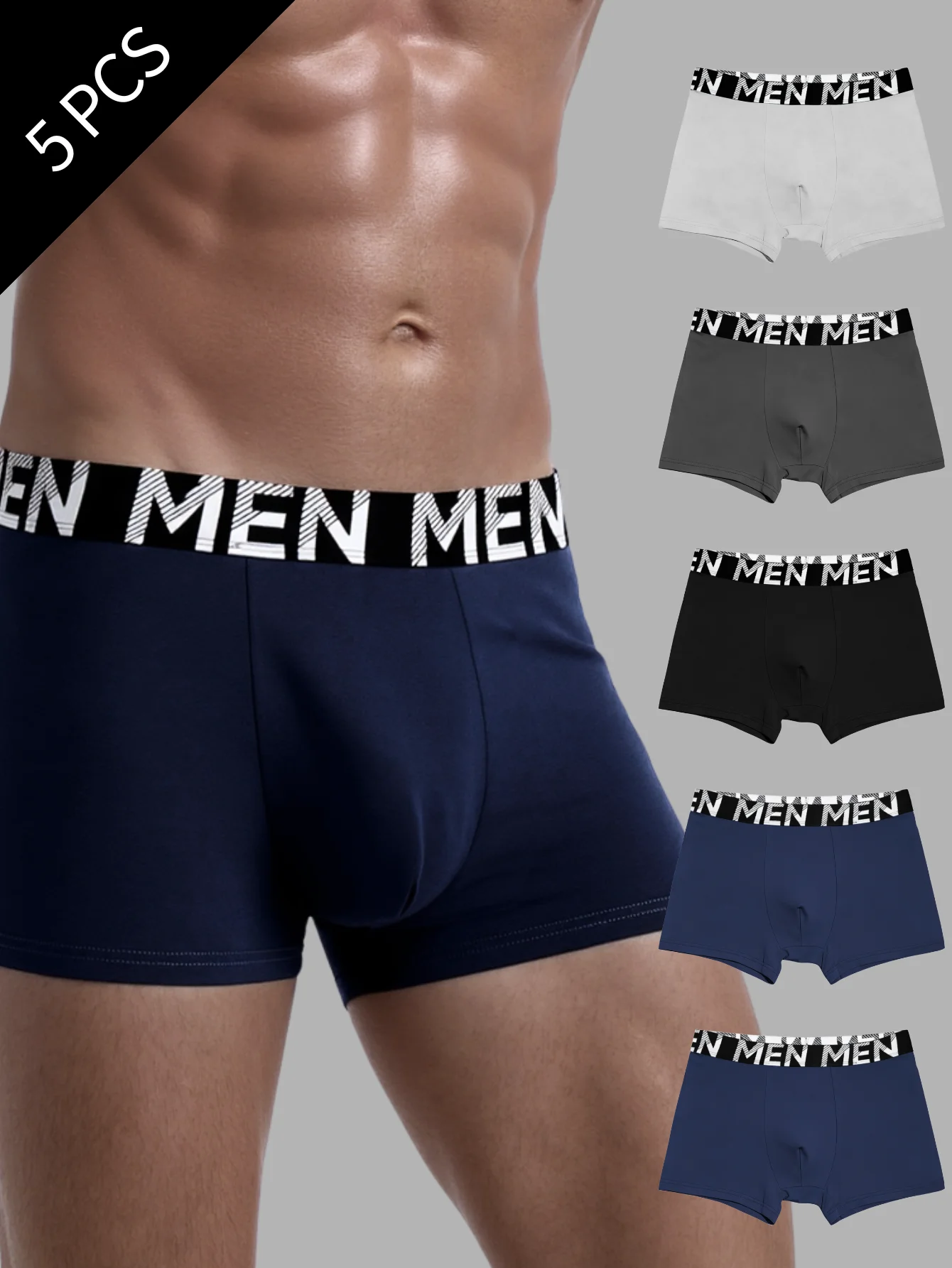 5 قطعة الملاكمين الرجال حزمة الملاكم Hombre ملابس داخلية للرجال التدريب مثير السروال موضة ملابس داخلية للأولاد boxershort الرجال الرياضة غمد #4