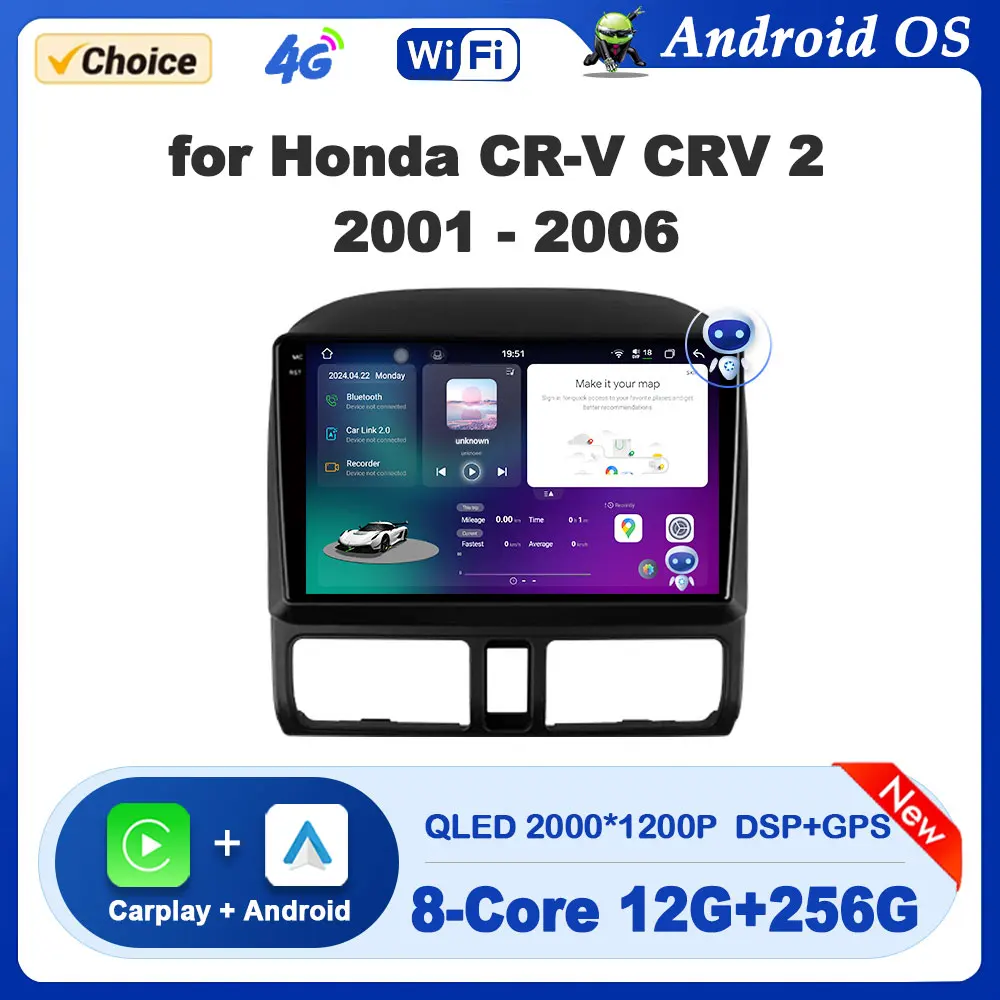 

for Honda CR-V CRV 2 2001 - 2006 Car Radio Video Multimedia Player Android System GPS Navigation Bluetooth DSP Stereo Auto Tools