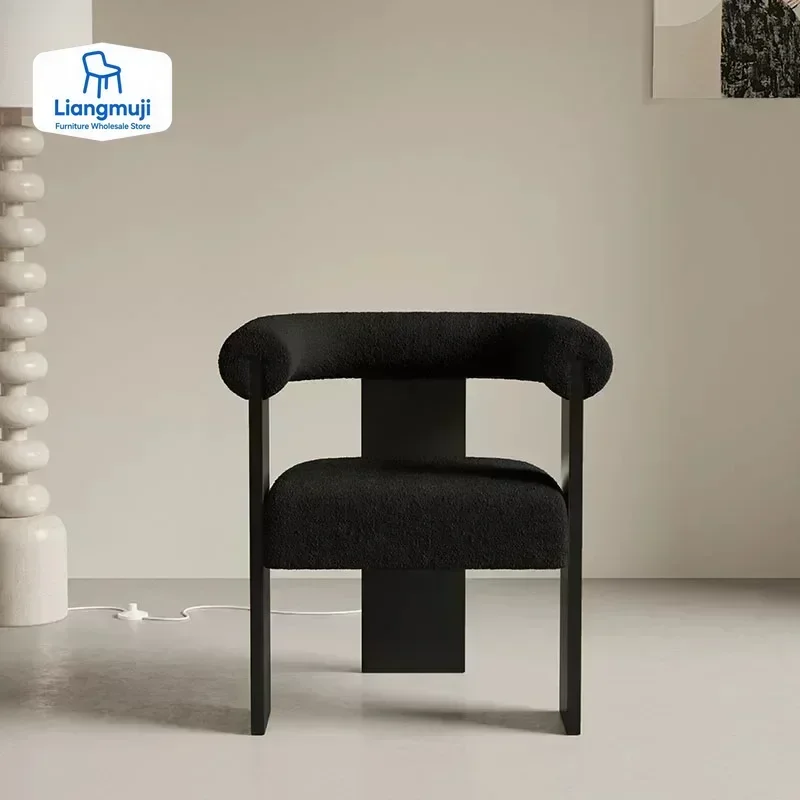 

Light Luxury Solid Wood Dining Chair,Retro Home Lambskin Hotel Restaurant,Business Negotiation Chair,Support Color Customization