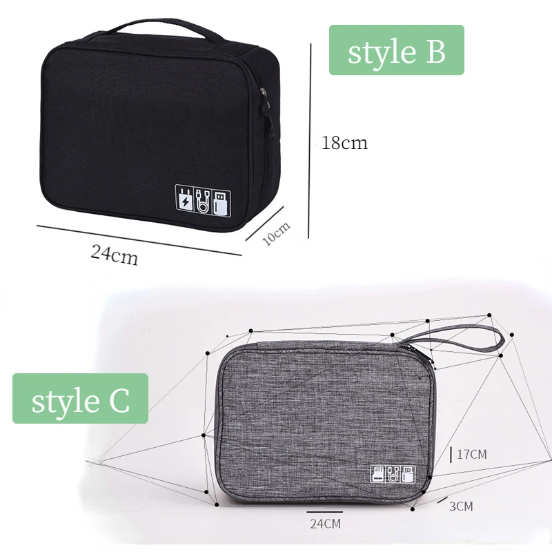 Portable Travel Data Cable Bag Digital USB Gadget Organizer Charger Earphone Storage Box U disk Power Bank Zipper Storage Bag