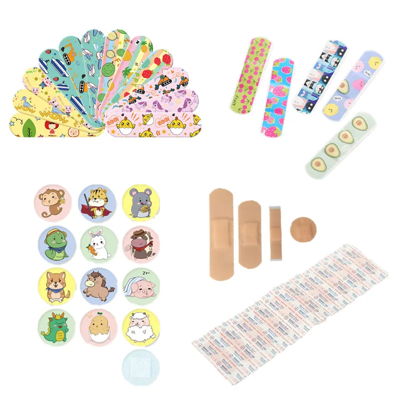 100/120Pcs Set Wound Strips Cartoon Patterned Curitas Band Aid for Children Baby Patch Plaster Dressing Adhesive Bandages