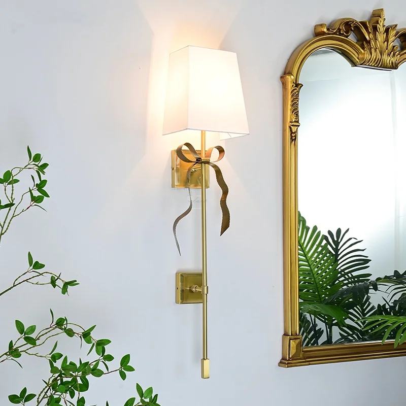Full Copper Bedroom Bedside Wall Lamp Modern Corridor Lamp Luxurious Living Room Background Wall Light LED Floor Lamp Desk Lamp