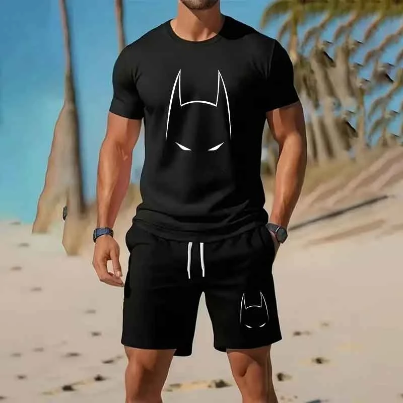 

Men's two-piece sportswear short sleeved T-shirt and pants set running and fitness sportswear 2026 summer big discount