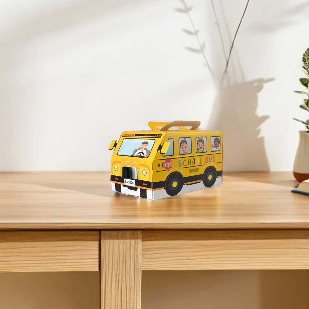 

Back to School Candy Boxes Yellow School Bus Design Portable Treat Containers Kids Party Favors Outdoor Indoor Decor Gift Boxes
