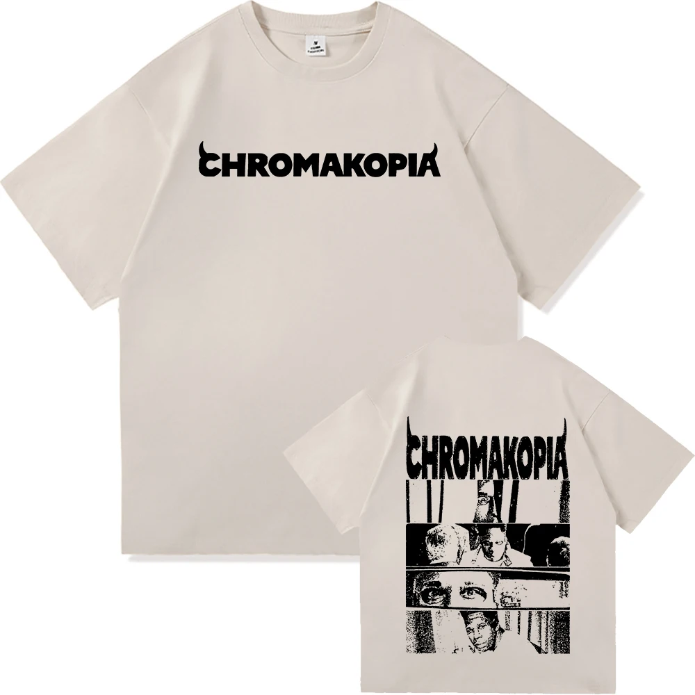 New Album Tyler The Creator Chromakopia T Shirt Men Aesthetic Retro T-Shirt Unisex High Quality Vintage Sand Cotton Tees Shirts