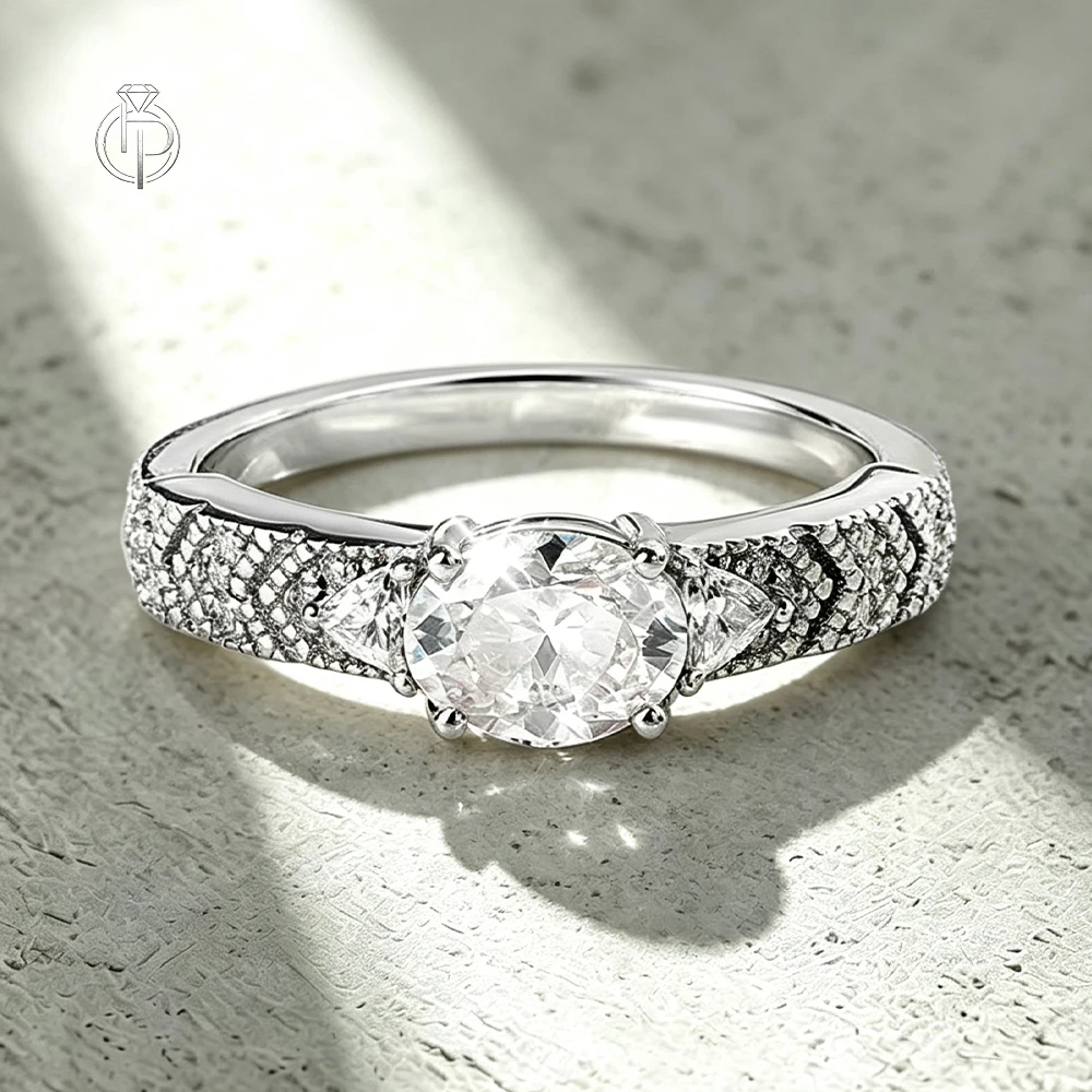 HORRIPAL 1CT Oval Moissanite Ring for Man Women S925 Sterling Silver GRA Certified Classic Luxury High Quality Fine Jewelry Gift