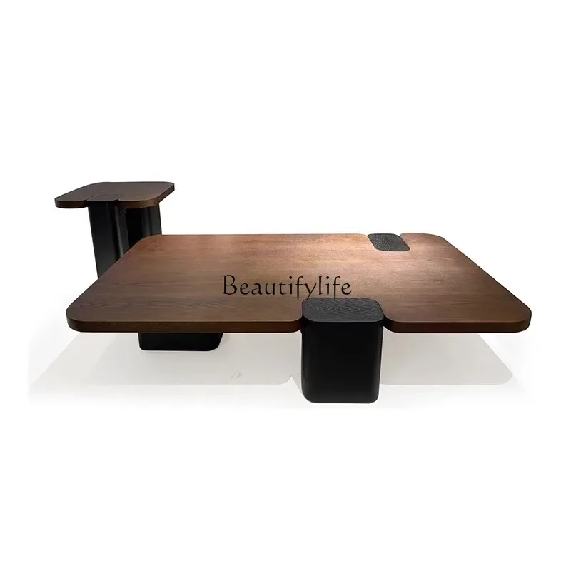 

12Medieval style solid wood coffee table living room home retro creative rectangular combination