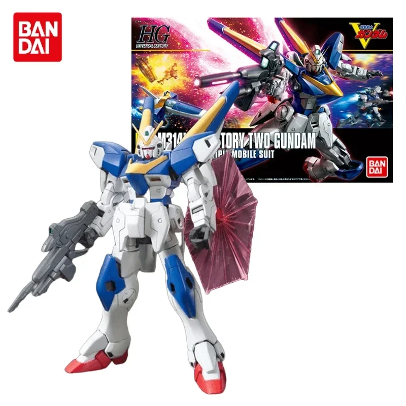 En Stock Bandai Original GUNDAM HGUC 1/144 LM314V21 VICTORY TWO GUNDAM montaje Anime figura de acción juguetes de modelos coleccionables regalos