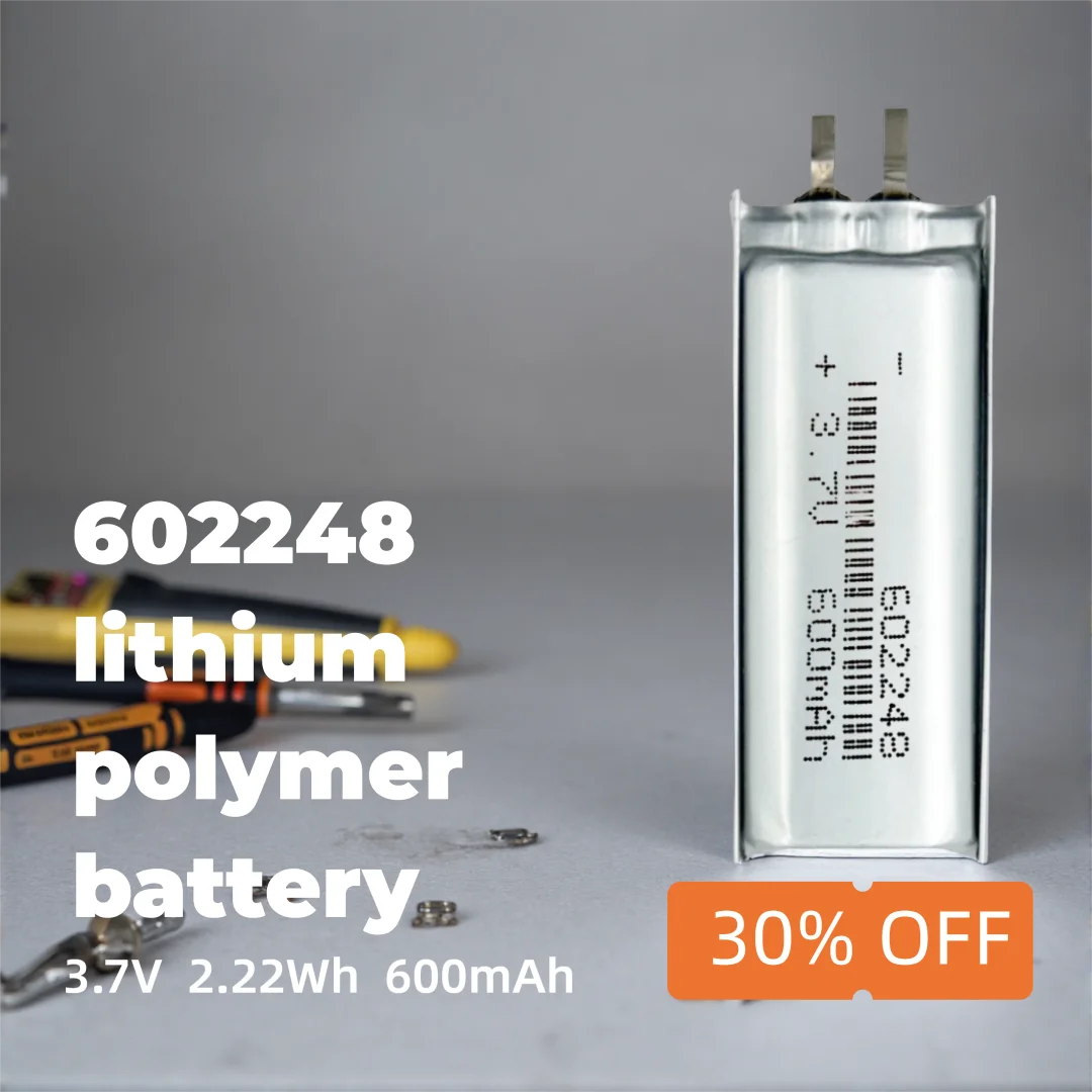 Reliable Rechargeable 3.7V 600mAh Li-ion Battery 602248 for LED Devices, Wearables, and Small Electronics