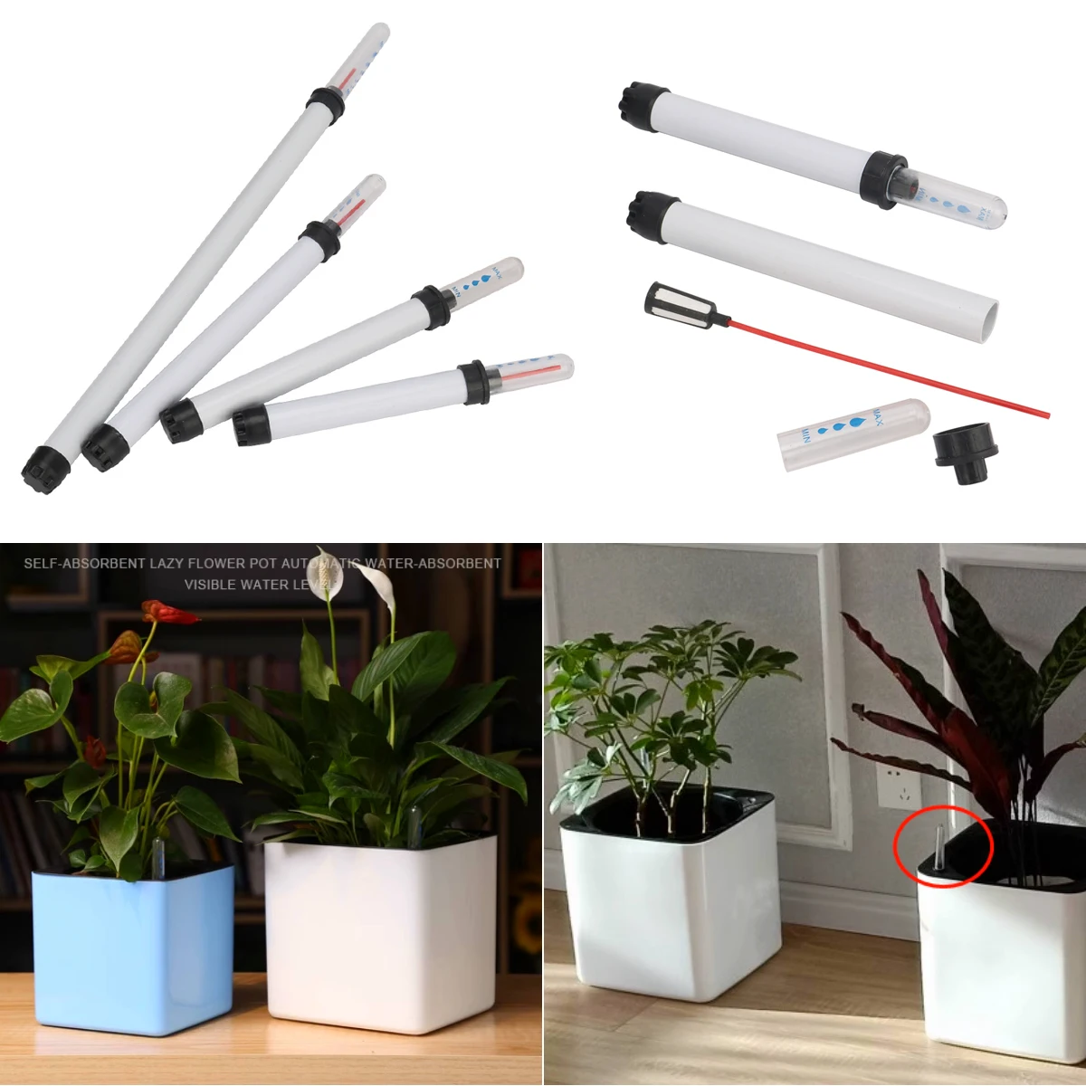 Plant Water Level Indicator Flowerpot Water Shortage Display Plug Soil Moisture Tester Removable Assembly Type Water Level Meter