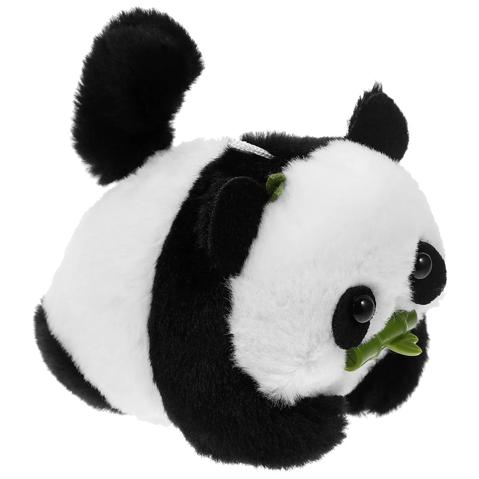 

Adorable Interactive Panda Keychain Pendant with Pull-String Tail Wagging Motion Squeaky Sound Cute Bag Car Backpack Hanging