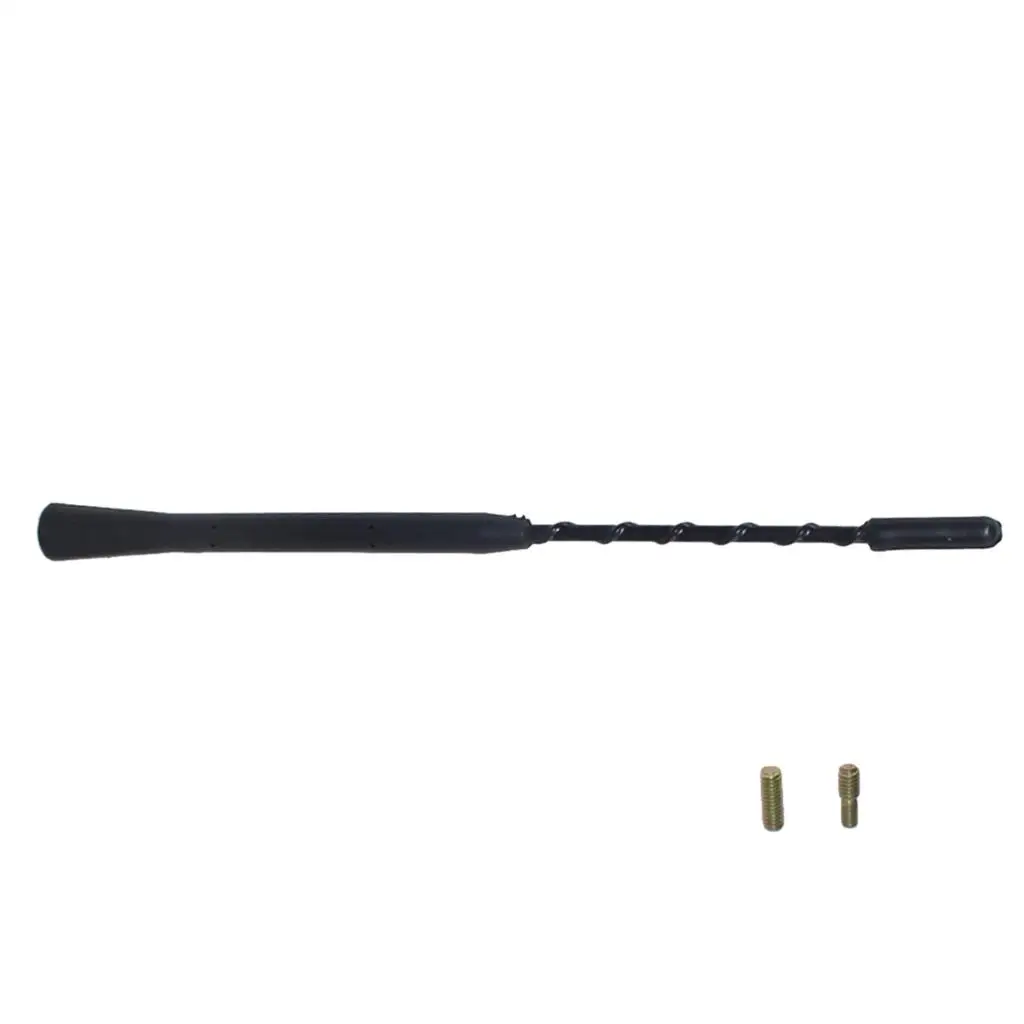 Stubby Screw Type Antenna Mast Black Metal Car Radio AM FM Roof Aerial Kit for External Antenna Receiver