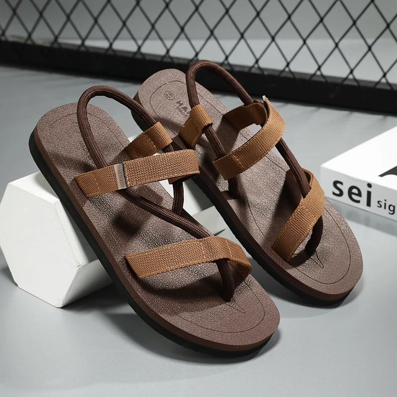 

Новинка 2024 года, мужские сандалии, летние пляжные шлепанцы для отдыха, верхние сандалии, женские тапочки для вождения, римская обувь, сандалии-гладиаторы для влюбленных