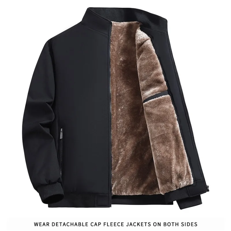 

Толстые теплые осенне-зимние куртки для мужчин, деловое офисное пальто, повседневная мужская зимняя куртка-бомбер, однотонная верхняя одежда для мужчин