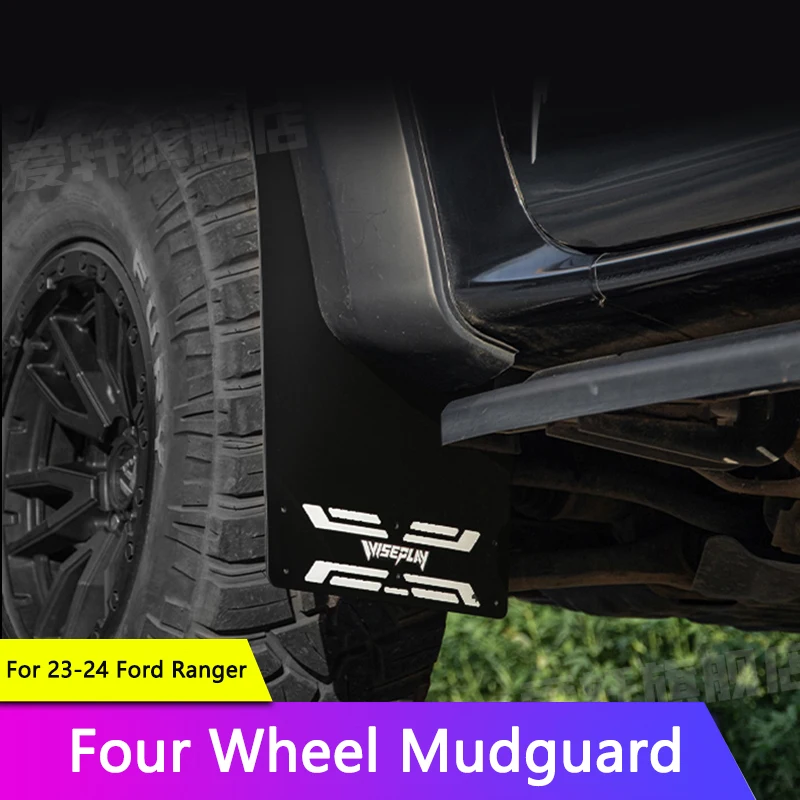 TAJIAN Car Mudguard Front Rear Wheels Mud Flaps Splash Guards Mud Fenders For Ford Ranger 2023 2024 Off-road Auto Accessories