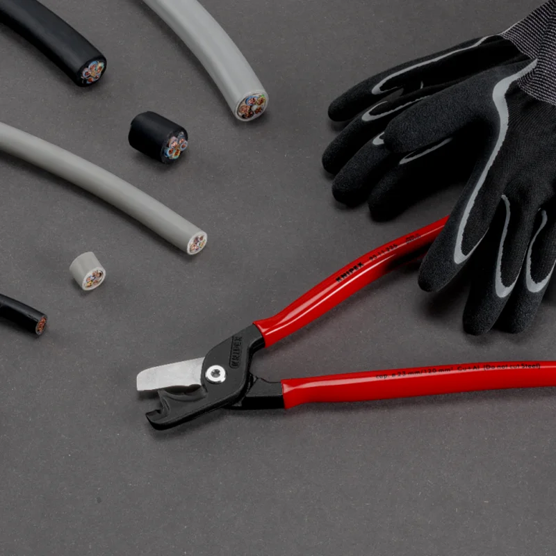 مقصات كبلات KNIPEX مع قطع متدرج ، وصلة عالية الكفاءة 9 بوصة ، حواف قطع محسنة ، قاطع للنحاس أو الألومنيوم ، 95 ، 11 ،