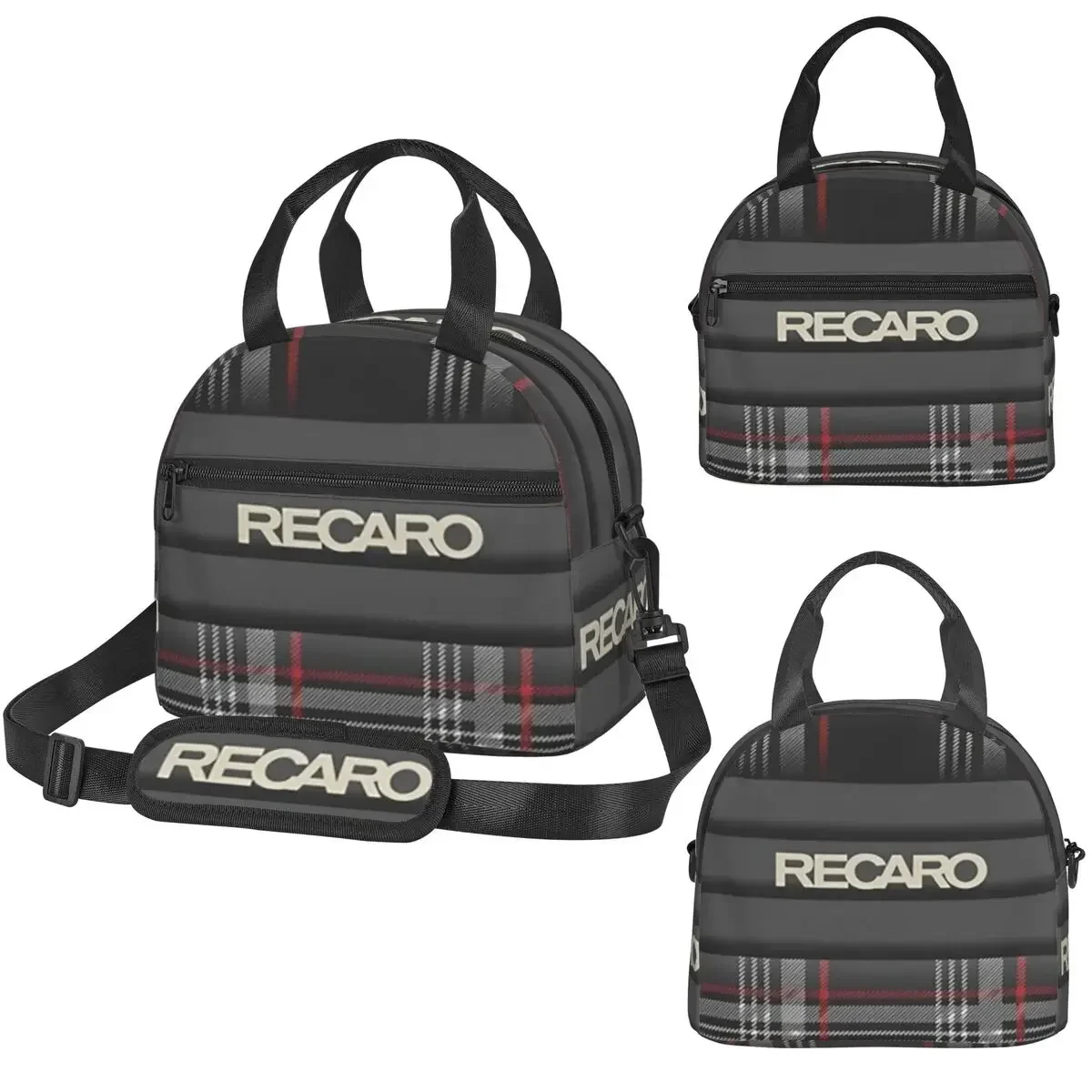 Tartan Plaid Recaros Insulated Lunch Bag for Kids School Cooler Thermal Box Tote Portable Lunch Boxes